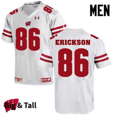 Men's Wisconsin Badgers NCAA #86 Alex Erickson White Authentic Under Armour Big & Tall Stitched College Football Jersey GZ31D55OJ